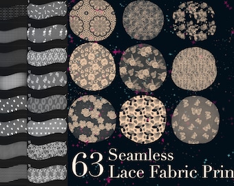 63 pincéis de renda sem costura para procriar - pincéis procriar, estampa de pano procriar, pincéis de tecido, chiffon, estampa de rosa, estampa de coração