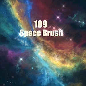 109 Space Brush Set for Procreate, Galaxy elements stamps, Star Stamps Brushes, Sparkles brush, Crescent Moon, Clouds Night Sky