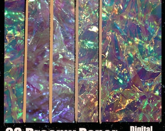 28 JPGs de alta resolução de folhas de papel transparente coloridas sonhadoras - diários, álbuns de recortes, pôsteres, fundos decorativos, digitais