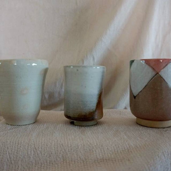 Vintage Keramik Tassen in Kaktus und Sukkulenten Topf, Übertopf, Pflanzenhalter, mit Drainageloch, japanischer Stil Vintage Keramik Tassen
