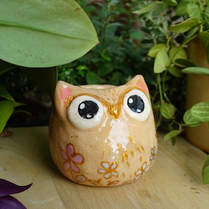 Mini Owl Planter, Owl Pot, Handmade Pottery, Mini Planter, Owl Gift, Planter Gift, House plant pot , indoor planter
