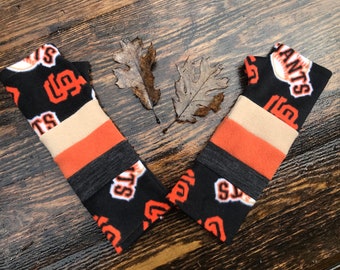 San Francisco Giants Handwarmers~Fingerless Gloves~Armwarmers~Sleeves~Baseball~Orange~Black~5Panel~Unisex~GreatGift