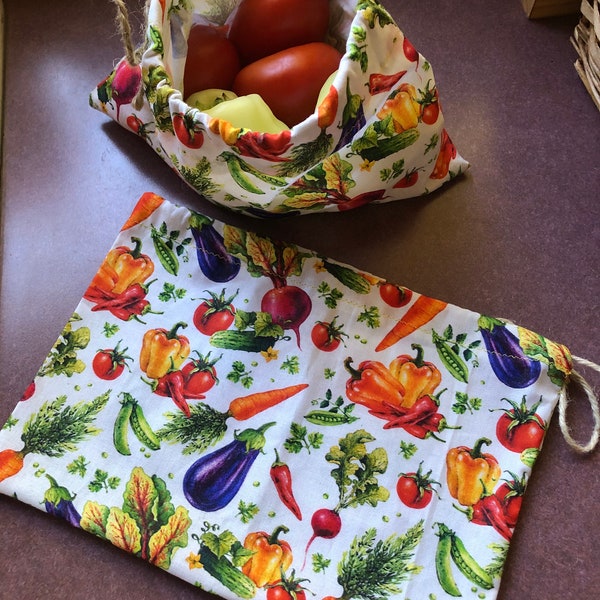 ReusableProduceBags~VeggieToss~ClothBags~GroceryStore~FarmersMarket~CottonBags~Sustainable~PlasticFree~ZeroWaste~MultiUse~EarthFriendly