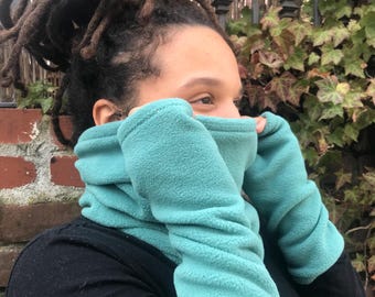 COLDFRONT COMBO ~ Cowl or Gaiter Handwarmer set ~ Neckwarmer ~ Gloves ~ Warm ~ Fleece Gloves ~ Commute ~ Work ~ Outdoors ~ Gift Idea