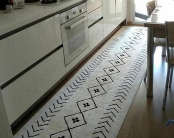 Non-Slip Based Washable Decorative Entryway Carpet - Decoratif Runner - Non Slip Kitchen Rug Or Mat - Anti-allergic mat