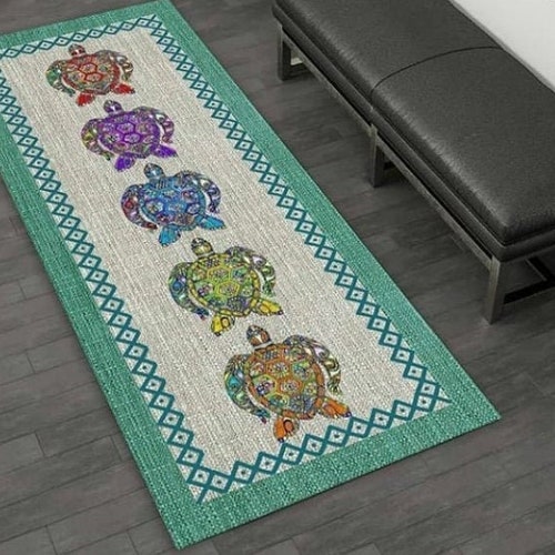 Tortoise Turtle Nonslip Washable Kitchen Rug Mat Etsy