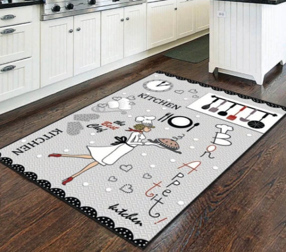 Buy Miss Chef Patterned Kitchen Rug Machine Washable Non Slip Kitchen Rug  Mat Mother's Day Gift Online in India 