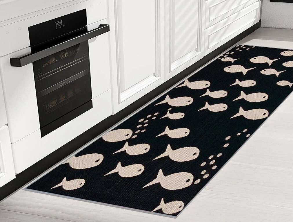 Kitchen Carpet With Small Fish Pattern Anti Slip - Temu