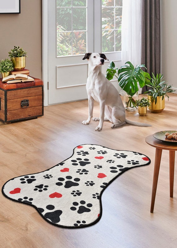 Machine Washable Pet Rug / Mat Bone Shaped Dog Rug / Mat Nonslip