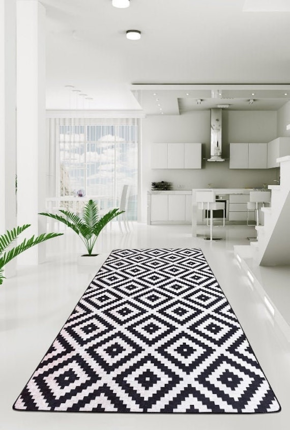 Hallway Carpet - Mudroom Rug - Non-Slip Based Washable Decorative Entryway  Carpet - Decoratif Runner - Non Slip Kitchen Rug Or Mat