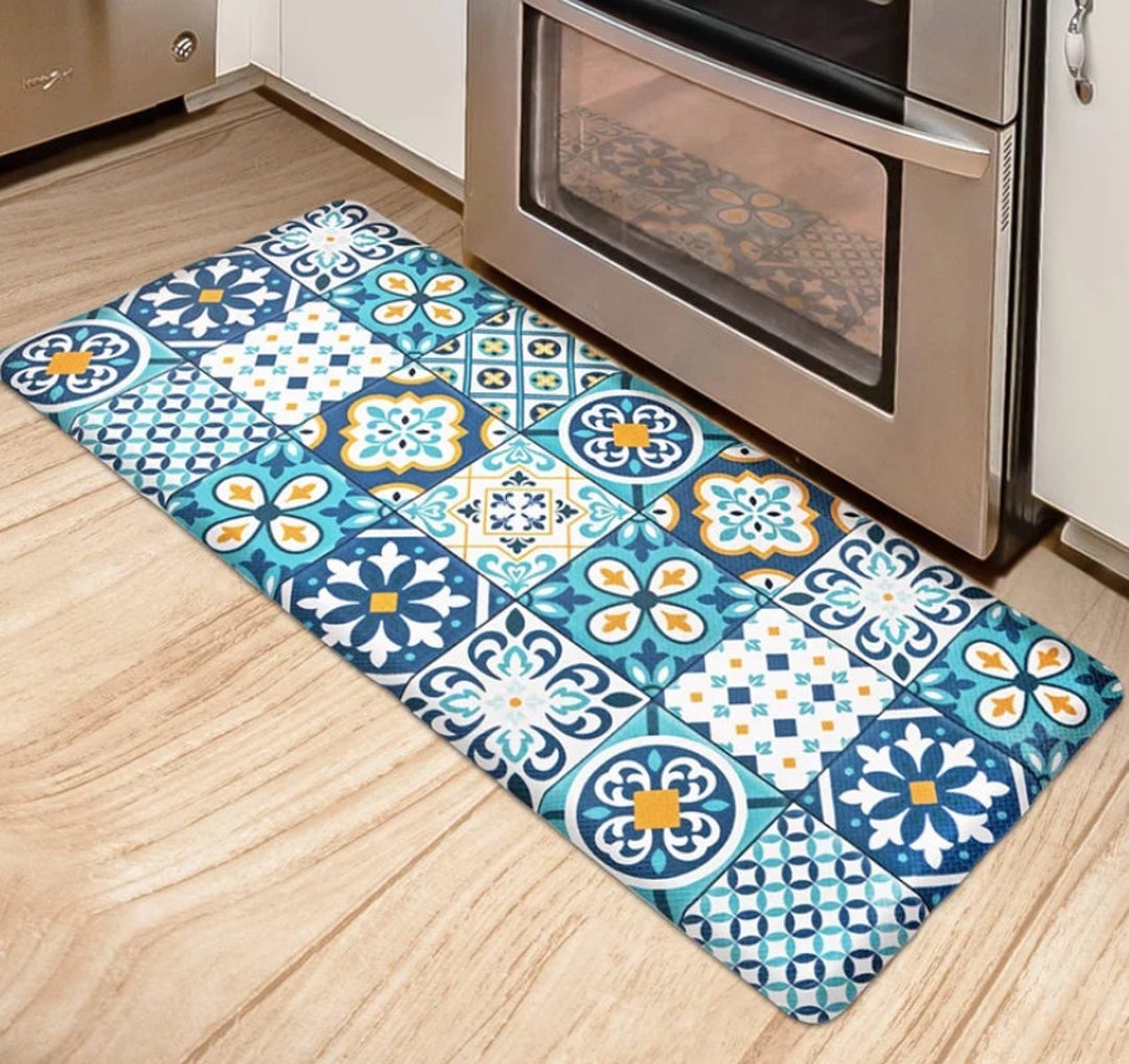 Waterproof Floor Mats for Kitchen Accessories Cartoon PVC Non-slip