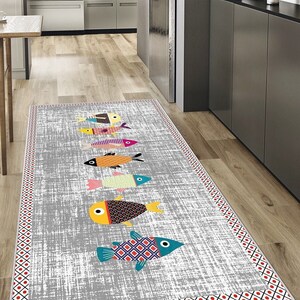 Modern Area Rugs Fish Pattern Kitchen Rug Decorative Hallway Carpet ...