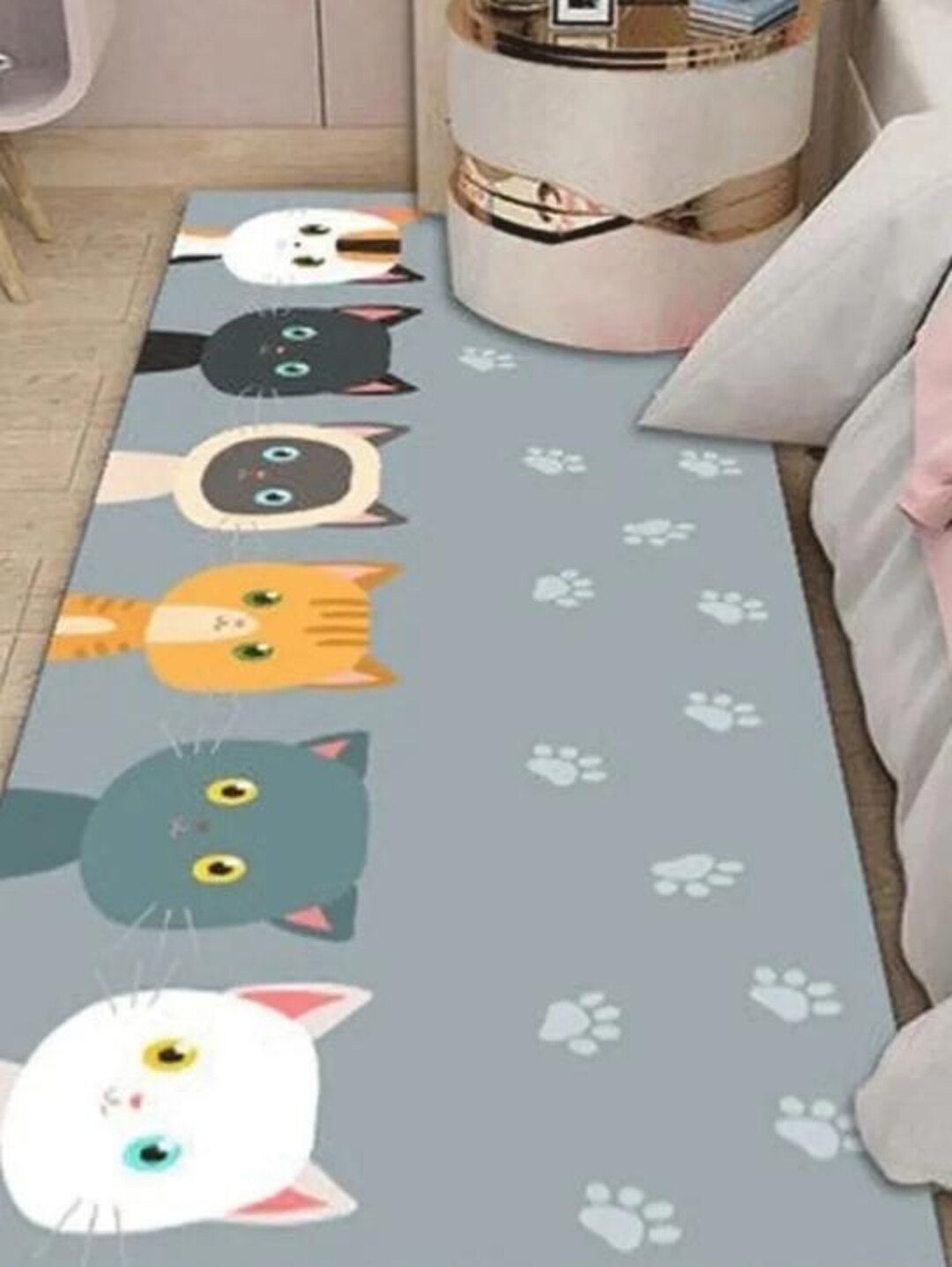 Küchenmatte Mit Katzenmotiv – Rutschfest, Saugfähig, Waschbar, 40 X 75 Cm