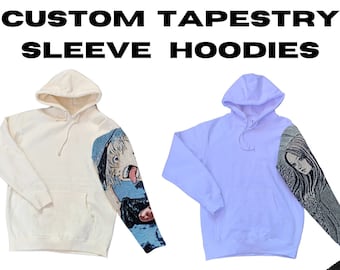 Custom Anime Tapestry Hoodie | Anime Sleeve | Anime Merch | Anime Tapestry Sweater