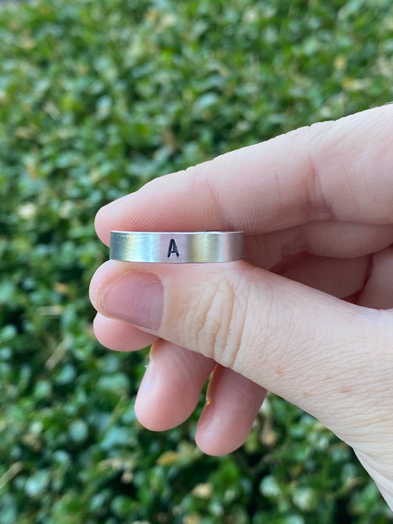 Metal Stamped Initial Rings