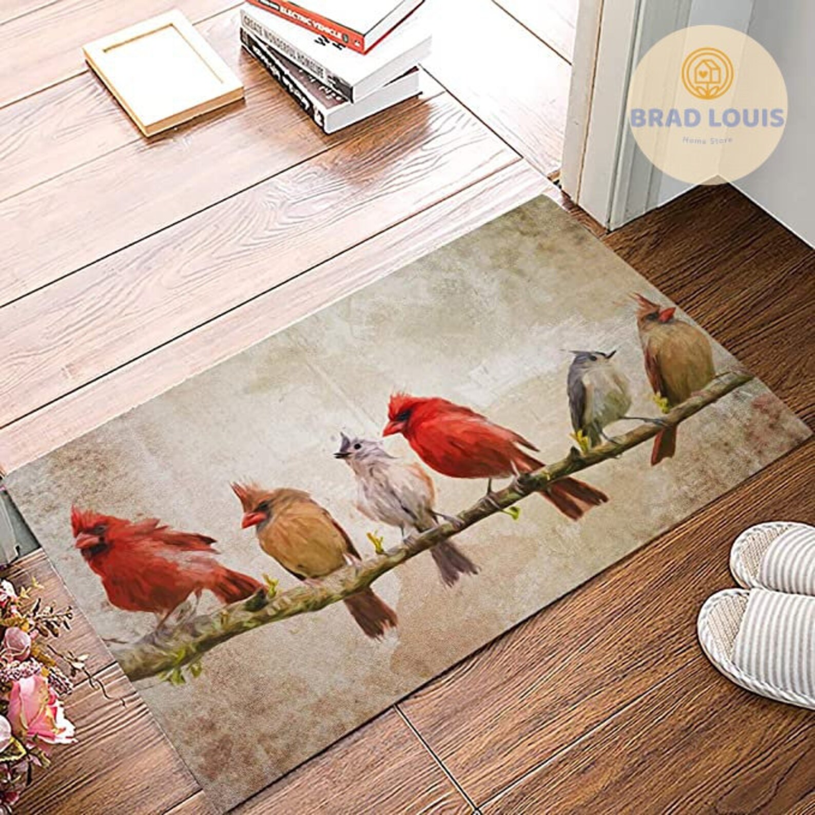 Funny Doormat Mat Vintage Birds Branch Nonslip Front Etsy