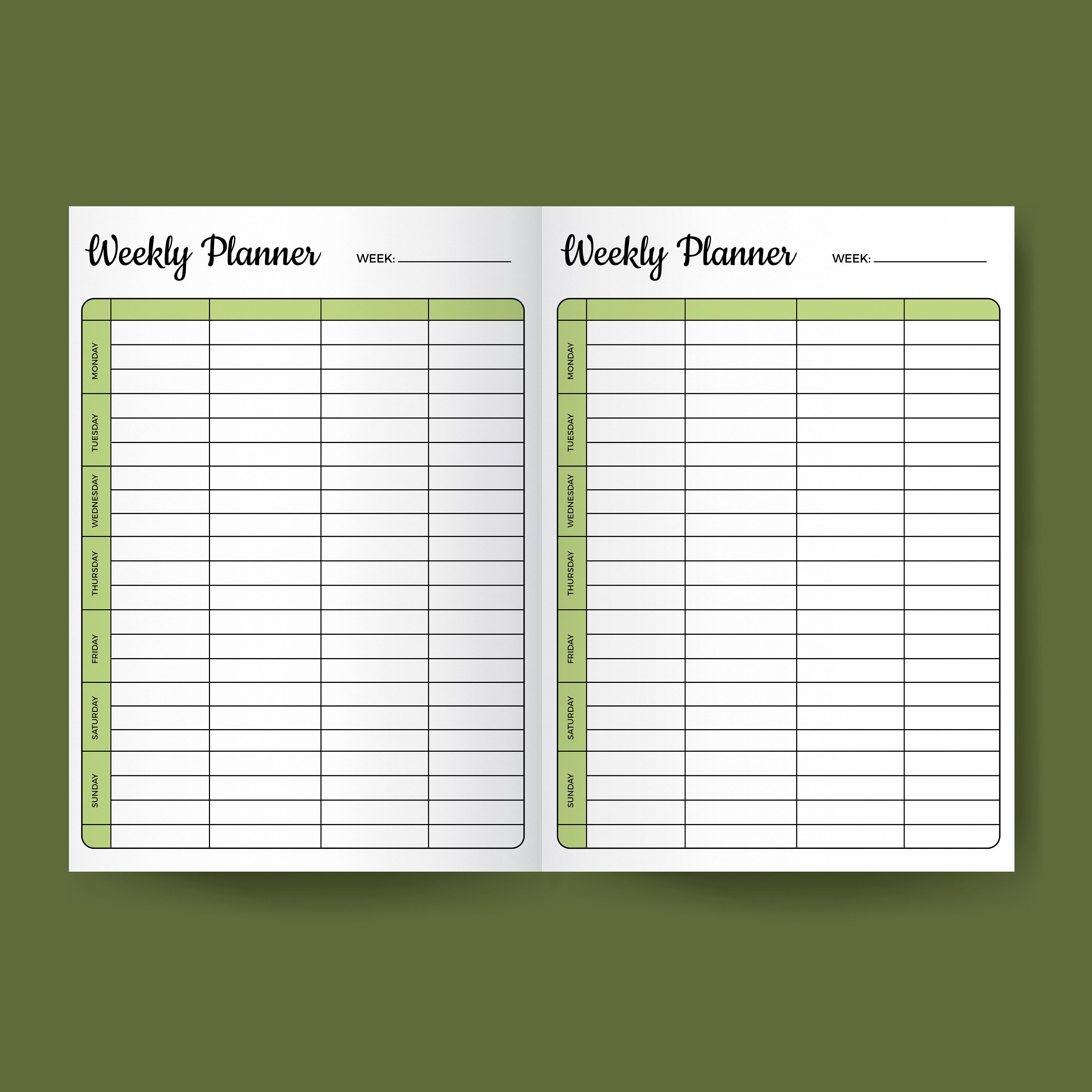 Weekly Student Academic Planner Printable 8.5x11 inches Kdp | Etsy
