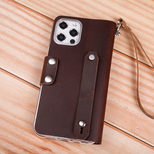 Funda de cuero tipo billetera con tapa tipo billetera para iPhone 16e, 16 Plus, 16 Pro, 16 Pro Max, 15 Plus, 15 Pro, funda de cuero personalizada para hombre