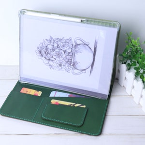 Adatto per Remarkable Paper Pro Cover, Organizer Folio verde in pelle per custodia Remarkable 2, custodia in silicone di qualità e comodo portapenne 8IDKRE