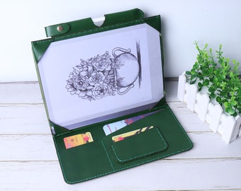 Compatible with Remarkable Paper Pro Cover,Green Case For Remarkable 1 Handmade Folio Organizer Genuine Leather Remarkable 2 Pen tray8EBRE01