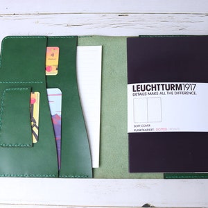 Leuchtturm1917 JOTTBOOK A5 Couverture verte Leuchtturm 1917 Moyenne A5 Couverture de journal intime en cuir véritable pour carnet de notes 8IYBLE