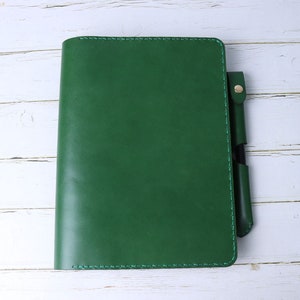 Composition B5 Housse verte Leuchtturm1917 MASTER CLASSIC SLIM A4 Portefeuille fait main en cuir véritable pour carnet de notes Porte-stylos 8IYBLE