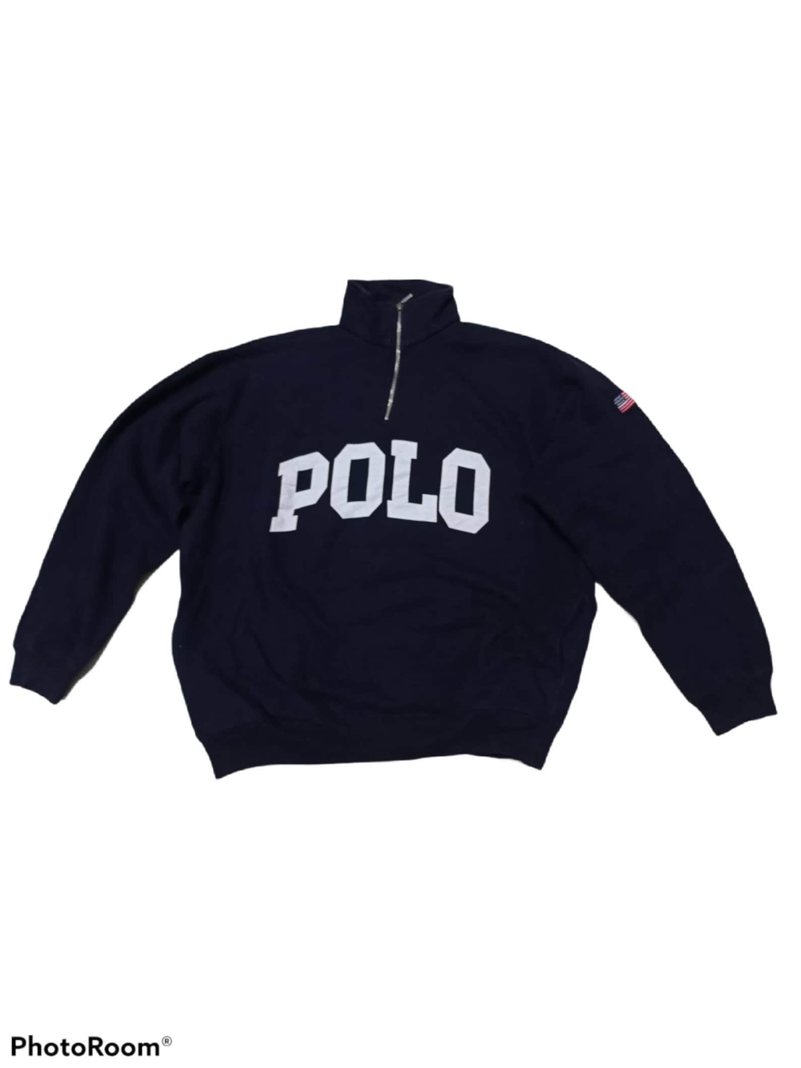 Vintage Polo Ralph Lauren Big Logo Sweatshirt Half Zipper USA Etsy