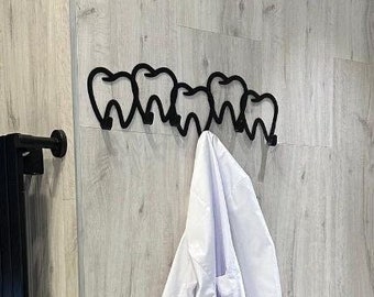 Tooth coat rack, Dental office decor,Minimalist wall hook,Teeth metal wall art, Dental office gift, Dentist gift, Dental office decorations