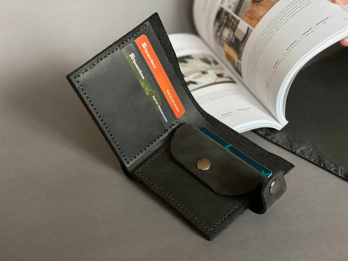 Wallet Leather Travel Wallet Compact Wallet Etsy