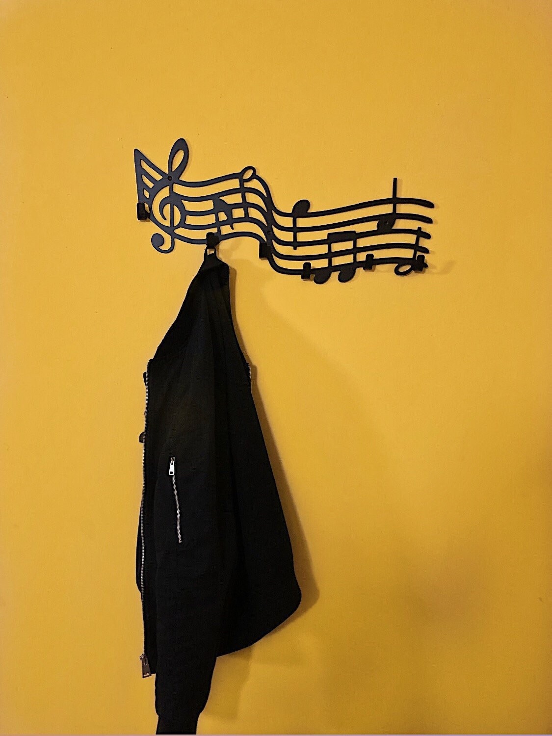Music Notes Wall Mounted Coat Rack | Metal Wall Music Art | Wall Rack Hook | Music Notes Piano Wall Mount Hanger | Music Love Gift