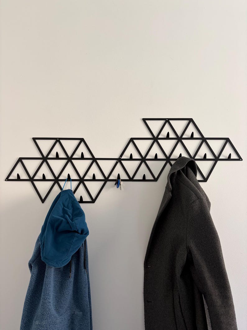 Wall Mount Rack Triangle Geometric Metal Wall Coat Rack – Triangle Wall Hooks for Entryway ...