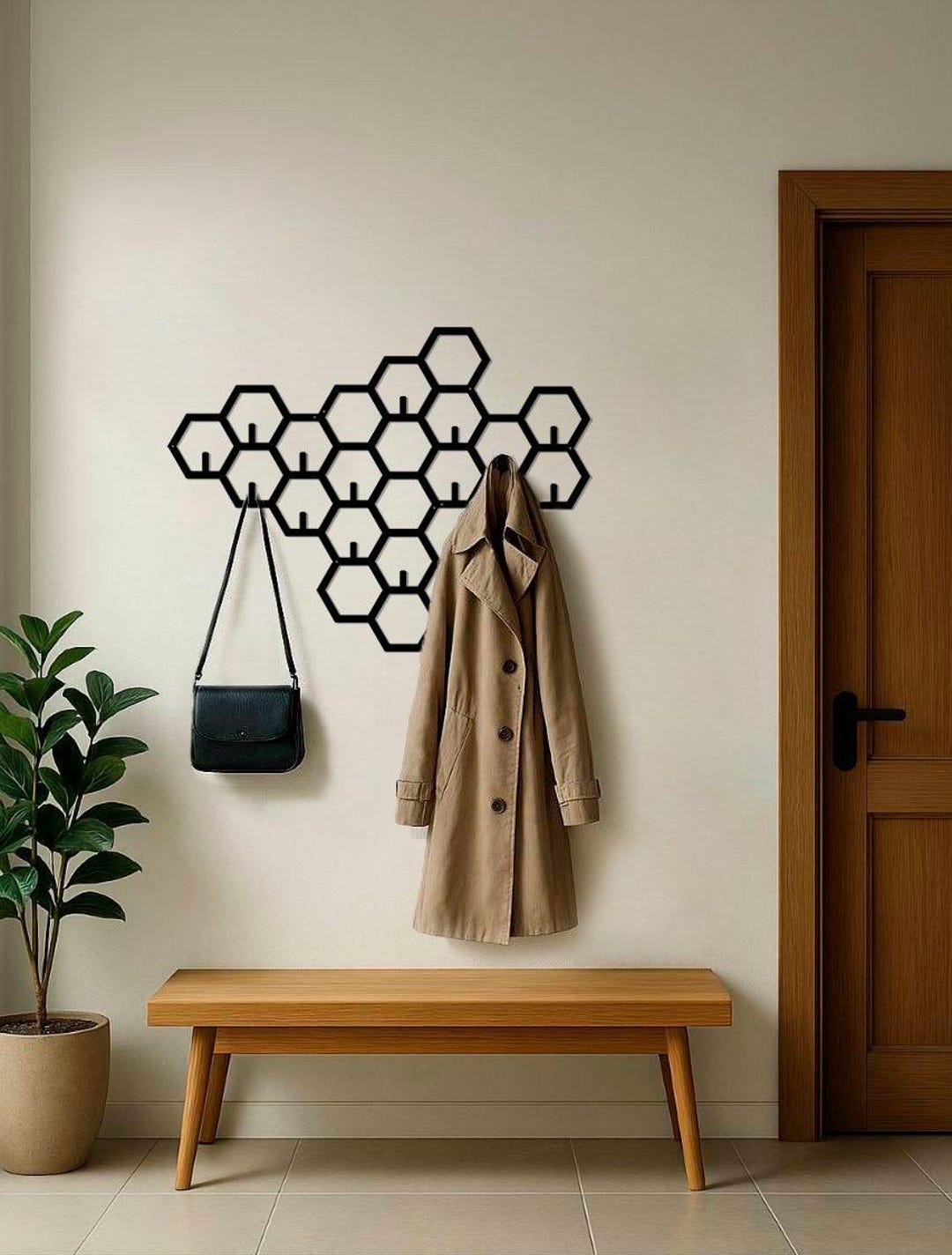 Extra Large Geometric Coat Rack Wall Mounted Modern Entyway