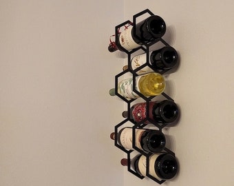 Wine rack wall mounted, Wine rack wall, Wall bottle holder, Black wine rack, Hanging wine rack, Wine bottle rack, Wine lovers gift