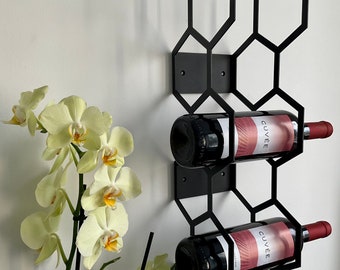 Wine Rack Wall, Wall-Mounted Wine Rack, 6 Bottle Wine Holder for Wine Storage, Modern Wine Rack, Wine Decorations for Wall, Unigue Wine Rack