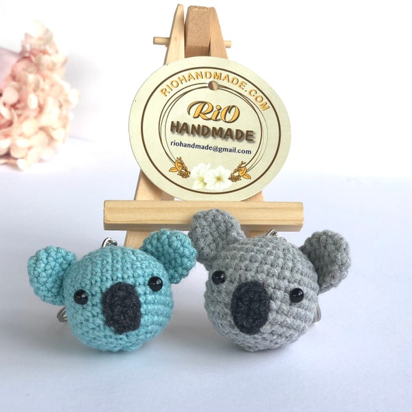 Handmade koala crochet keychain, Cute koala keychain, amigurumi, plushie toy, gift