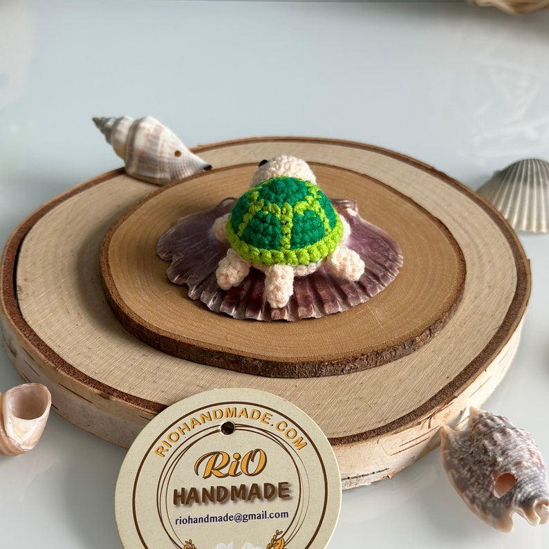 Rio Handmade Turtle Crochet Keychain, Amigurumi Turtle, Cute Gift image 8