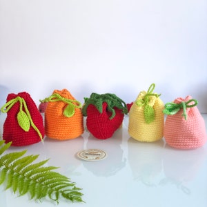 Rio Handmade Fruit Pouch, Crochet Fruit Pouch, Fruit Purse, Cute Small Coin Bag, Daily Pouch