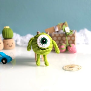 Handmade monster crochet keychain, amigurumi animal, plushie toy, cute gift