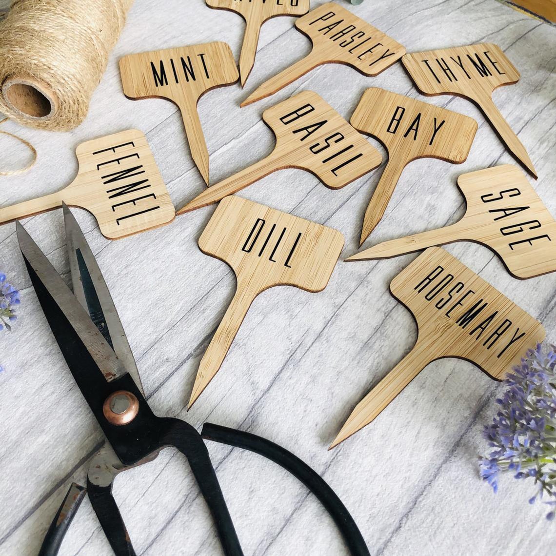 Wooden Plant Signs Flower Pot Garden DecorationPlant Etsy