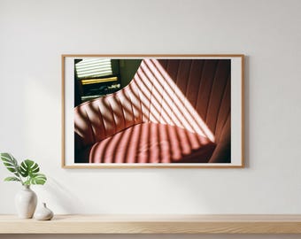 Golden Hour Chair – Artistic Photography Print, Cozy Home Wall Art