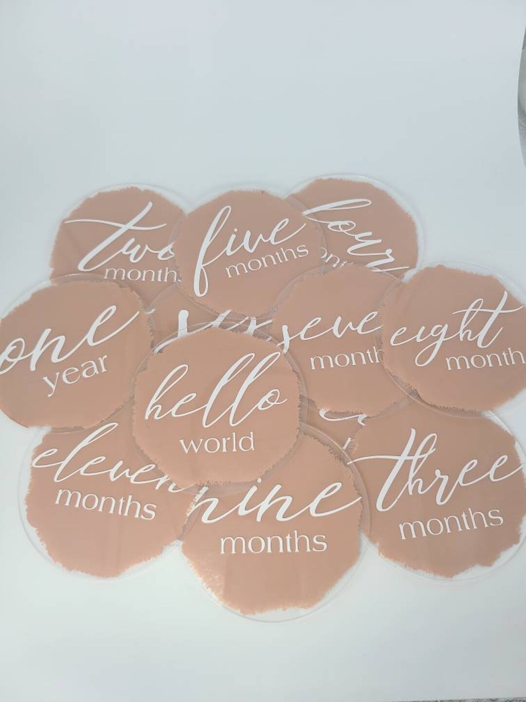 Acrylic Baby Milestone Disc Brushstroke Painted Monthly - Etsy