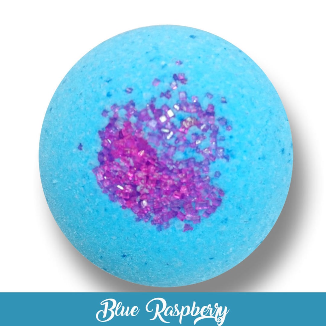 Jumbo 8oz Luxury Bath Bomb Blue Raspberry Made With Avocado Oil Etsy