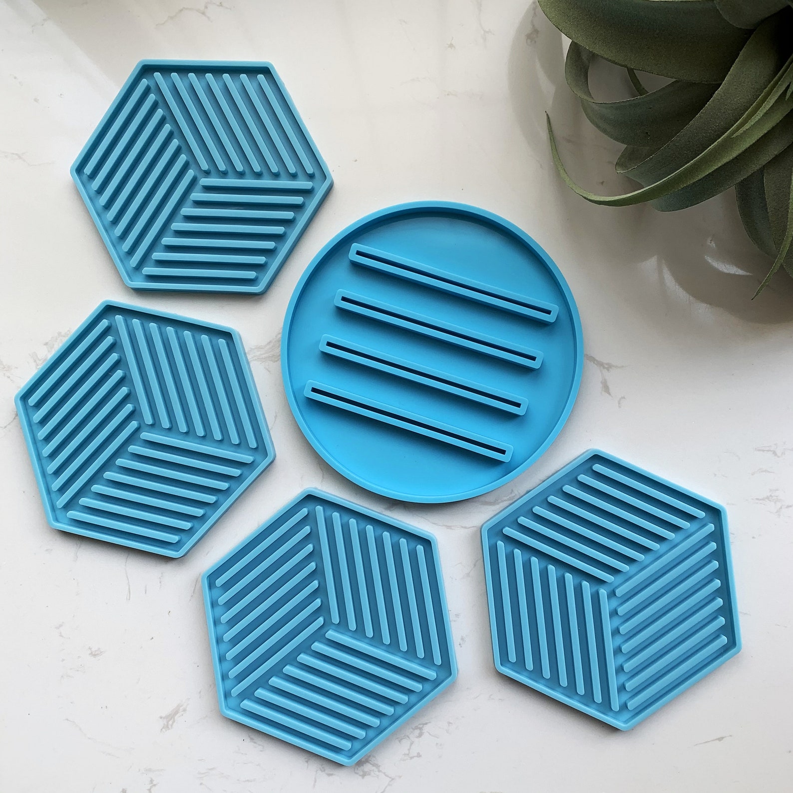 Hollow geometric coaster mold set Holder mold Resin Mold Etsy