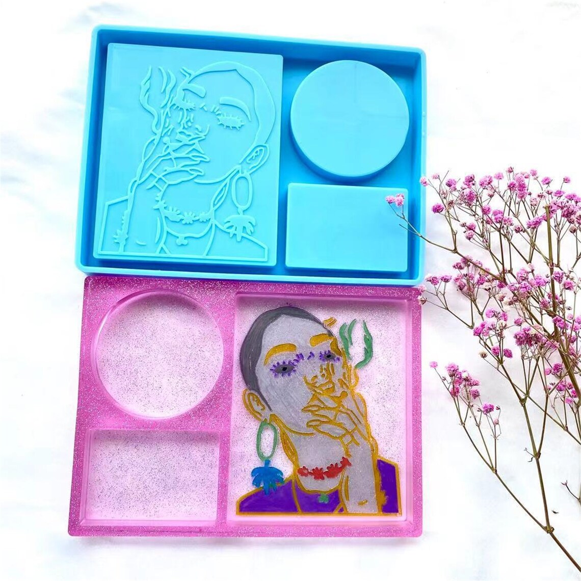 Girl Rolling Tray Mold Resin Rolling Tray Mold Roll Up Etsy