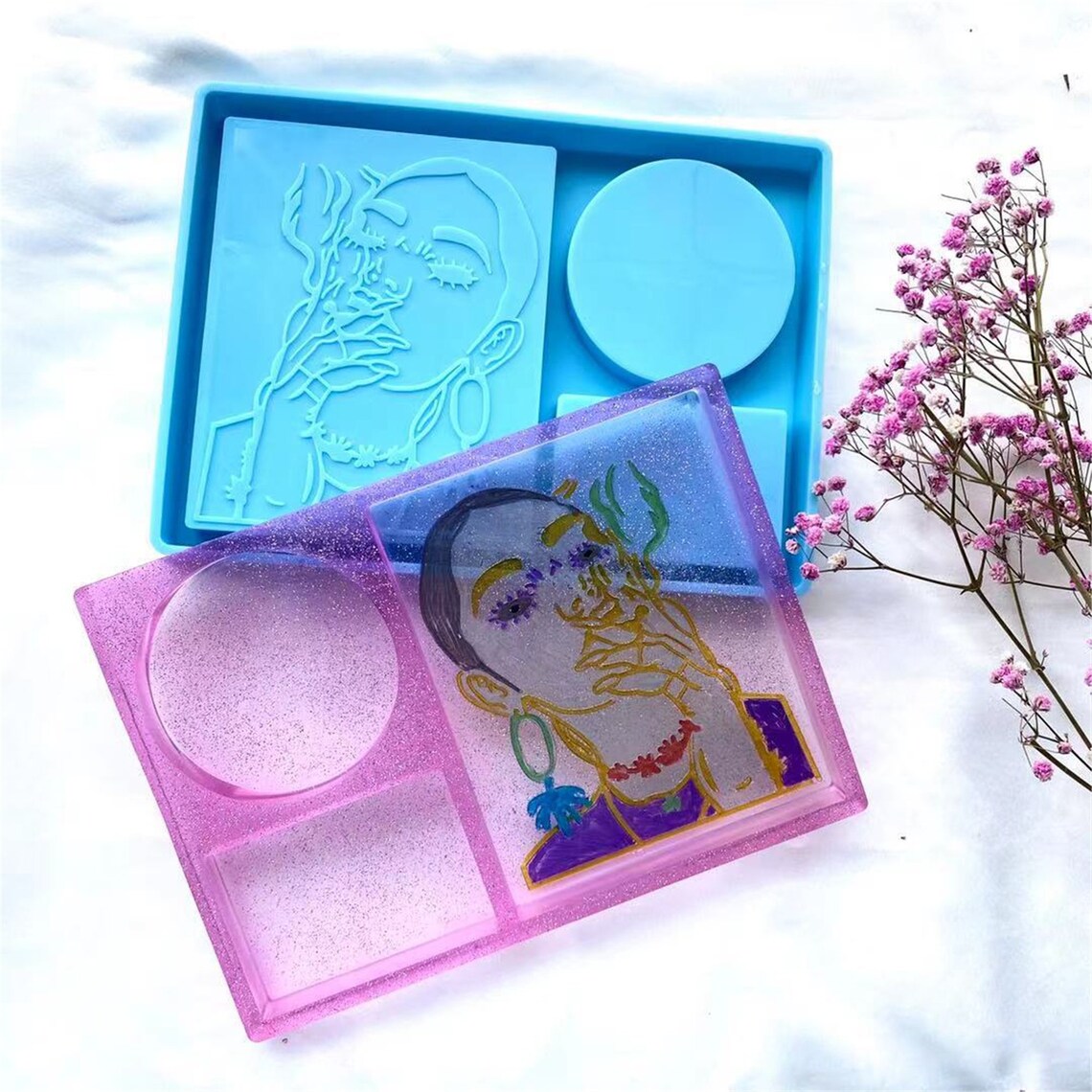 Girl Rolling Tray Mold Resin Rolling Tray Mold Roll Up Etsy