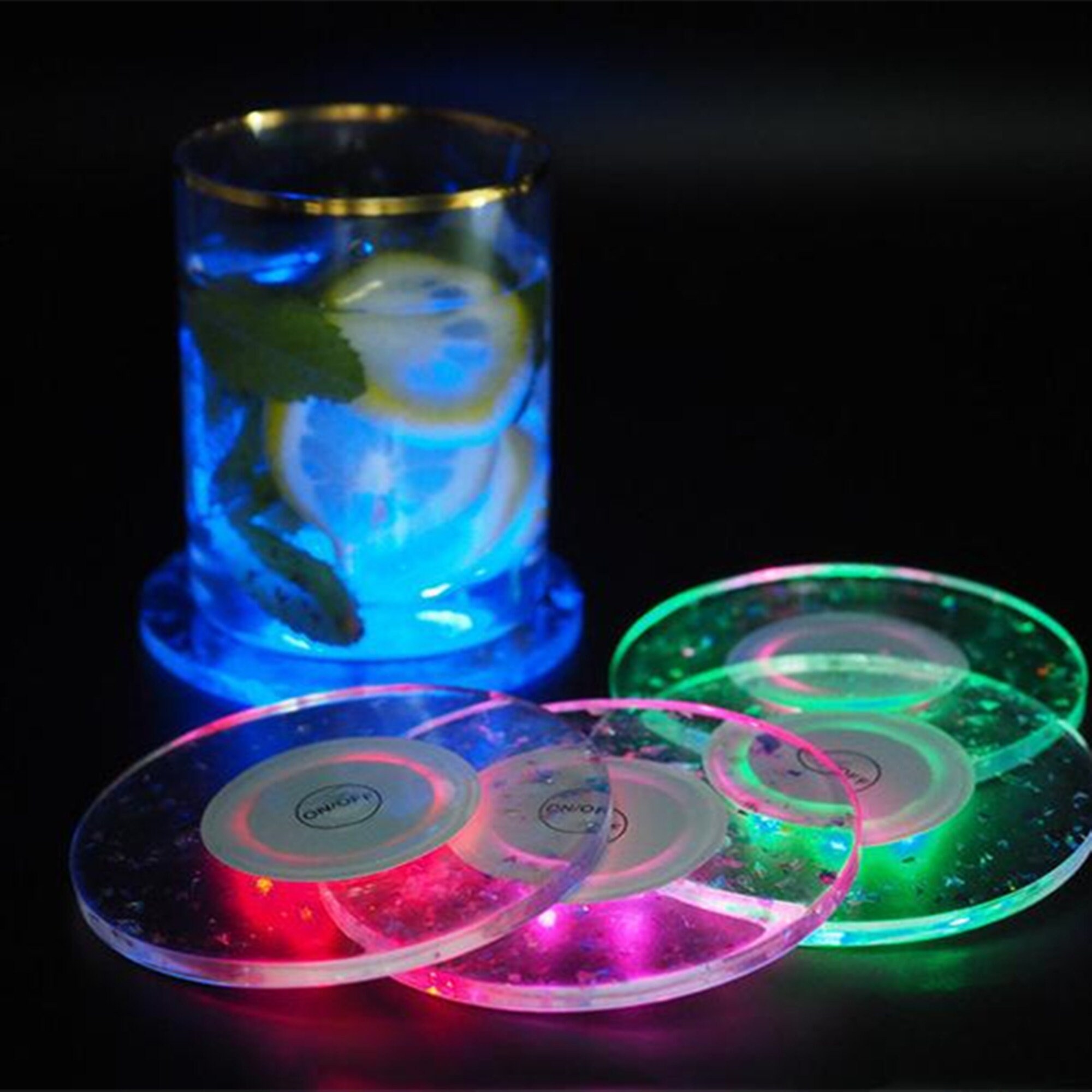 Glowing coaster mold LED light coaster silicone mold Round Etsy