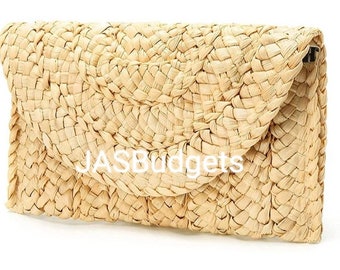 Straw Clutch Purse (Biege)