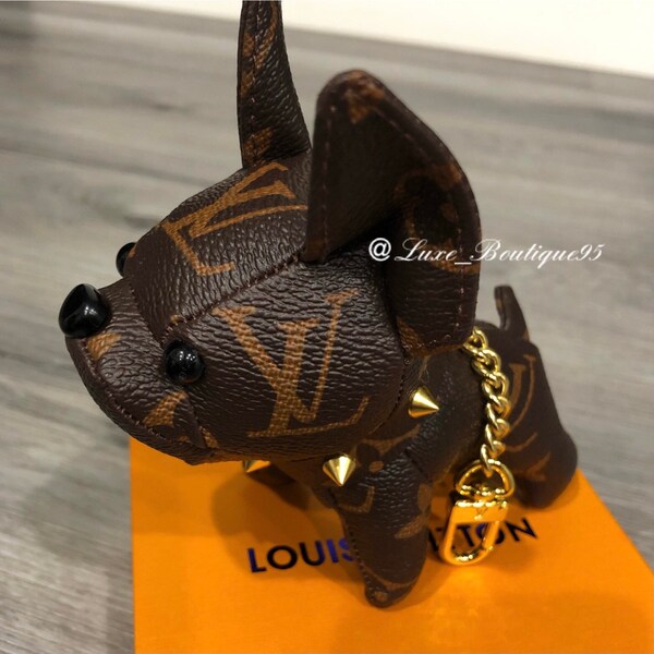 Handmade French Bulldog | LV Keychain | Inspired Designer Handbag Charm | Brown Monogram | NEW