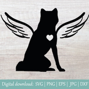 Akita Svg | Pet Dog Memorial SVG | Angel Wings SVG | Dog Loss Svg | Pet Loss Svg | Dog Memory Svg | Pet Love Svg | Memory of Dog Svg