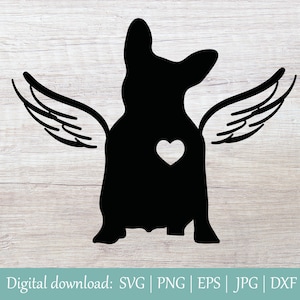 Pet French Bulldog Memorial SVG | Angel Wings SVG | Dog Loss Svg | Dog Svg | Pet Loss Svg | Dog Memory Svg | Pet Love Svg |